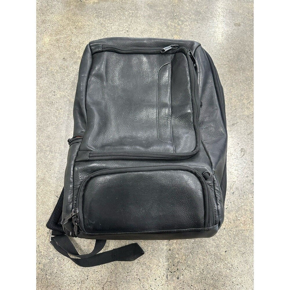 eBags Professional Slim Laptop Backpack Black Leather Travel Commuter Bag